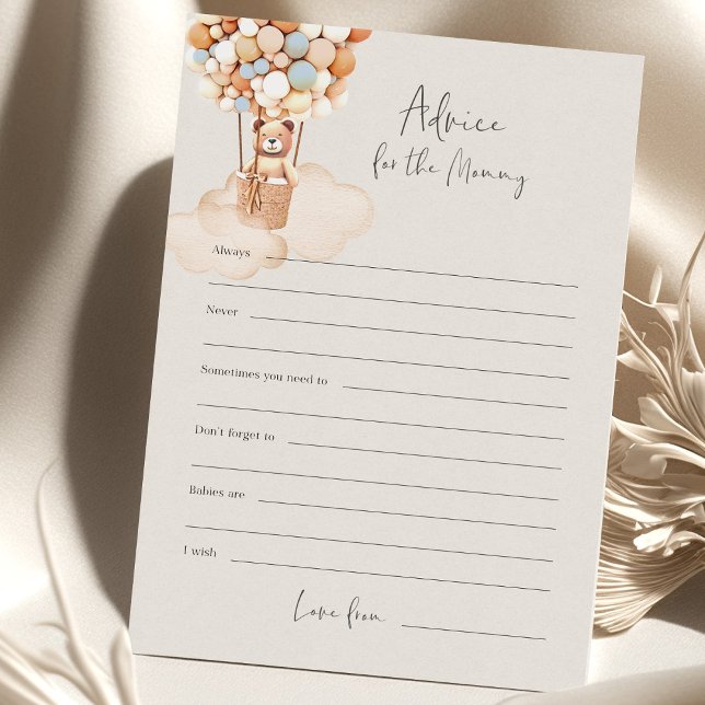 Papier Conseils De Jeu De Baby shower D'Ours Pour Maman-T (Créateur téléchargé)