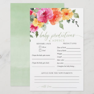 Papier Conseils de prédiction du bébé Fleur de printemps 