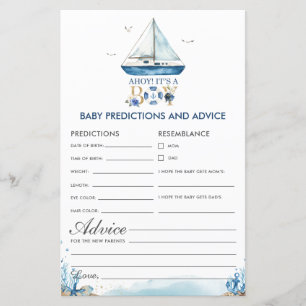 Papier Conseils de prédictions pour bébé Ahoy C'est un ga