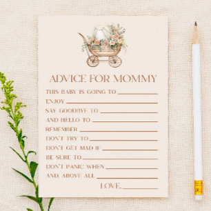 Papier Conseils de transport floral Baby shower Activité
