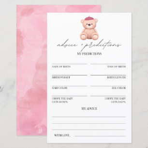 Papier Conseils et prédictions Bonjour Bebe Baby shower
