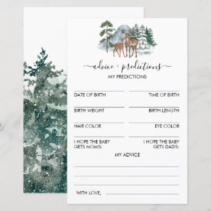 Papier Conseils et prédictions Jeu Baby shower d'hiver