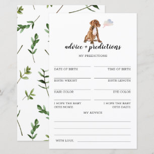 Papier Conseils et prédictions Pit bull Baby shower Jeu