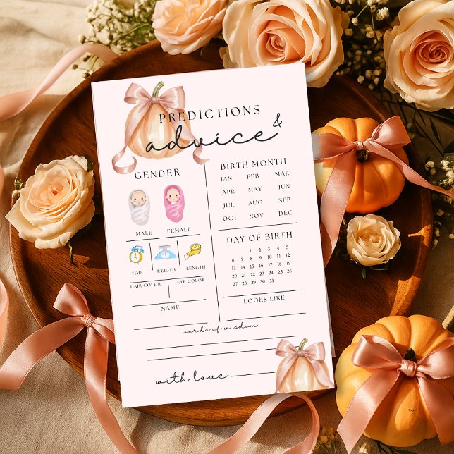 Papier Conseils Et Prédictions Sur Le Baby shower Citroui (Créateur téléchargé)