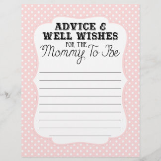 Papier Conseils et souhaits de baby shower pour maman