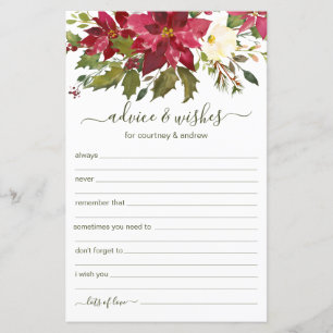 Papier Conseils et souhaits du Mariage de Noël