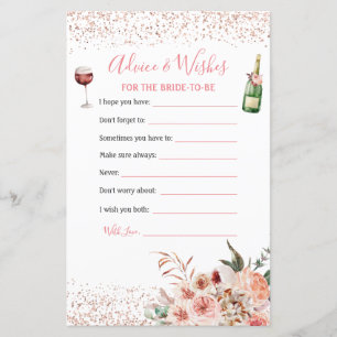 Papier Conseils et souhaits pour aimer la Fête des mariée