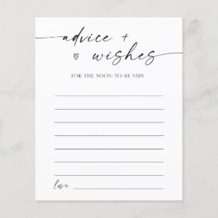 Papier Conseils et souhaits pour la future Mme.