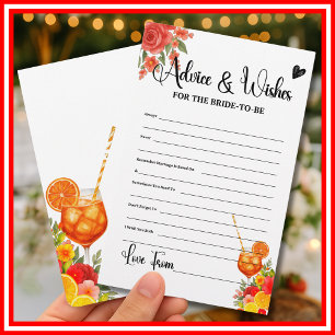 Papier Conseils et Vœux pour la Mariée d'Amour au Premier