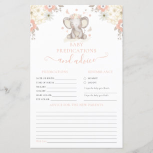 Papier Conseils pour les parents Éléphant Fille Baby Show