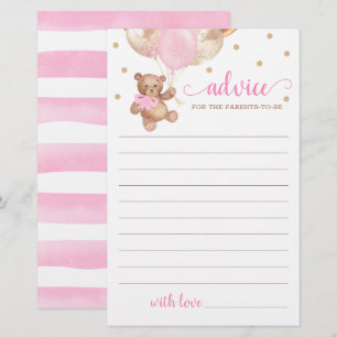 Papier Conseils pour les parents Fête de bébé Ourson