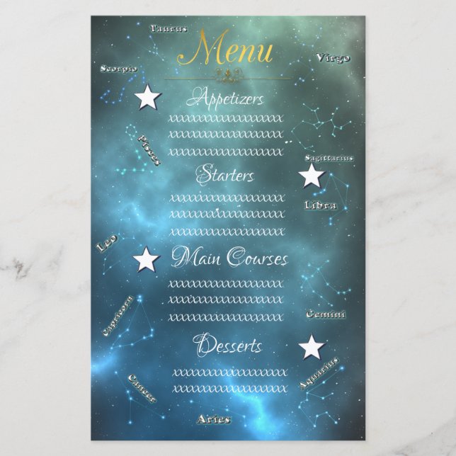 Papier constellations zodiaques (Devant)