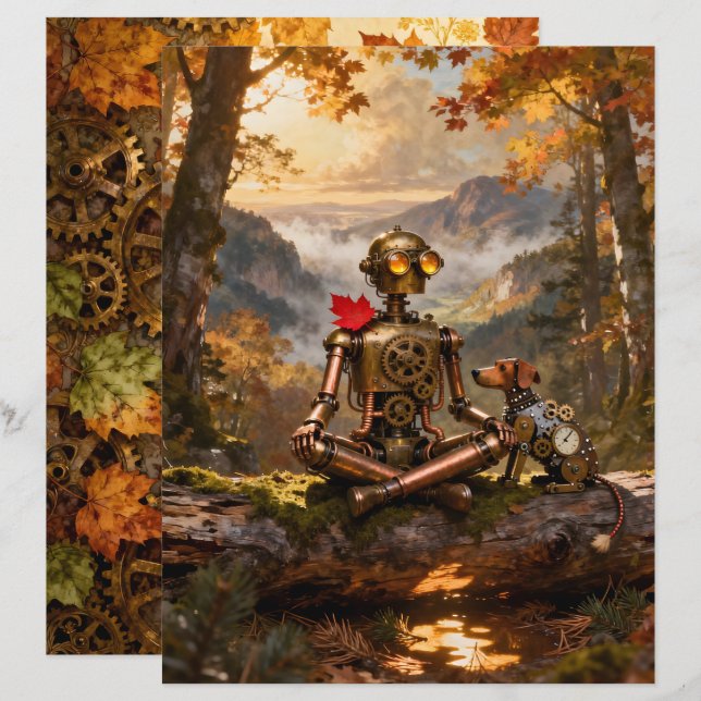 Papier Contemplating Nature Scrapbook Paper (Devant / Derrière)