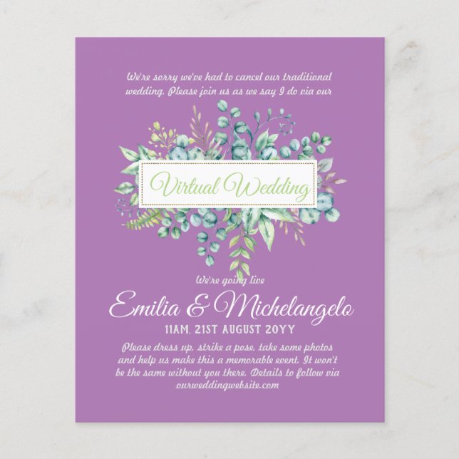 Papier Conversation vidéo Mariage virtuel Invitations en  (Devant)