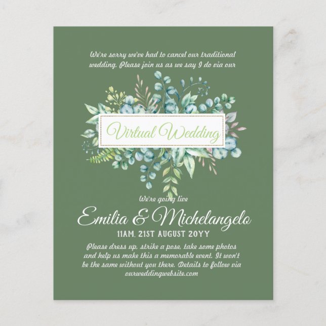 Papier Conversation vidéo Mariage virtuel Invitations en  (Devant)