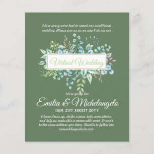 Papier Conversation vidéo Mariage virtuel Invitations en 