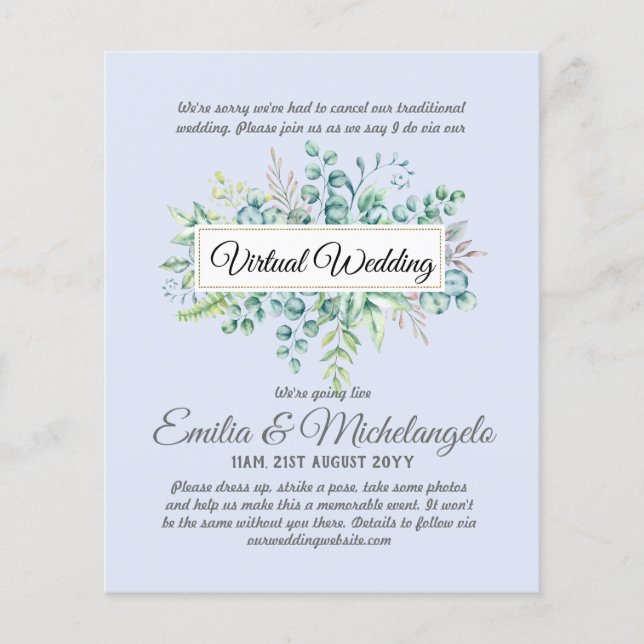 Papier Conversation vidéo Mariage virtuel Invitations en  (Devant)