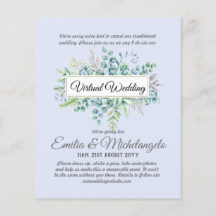 Papier Conversation vidéo Mariage virtuel Invitations en 