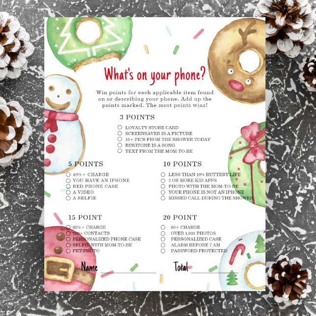 Papier Cookies de Noël Ce qui est sur votre jeu de téléph (Créateur téléchargé)