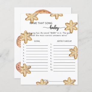 Papier Cookies d'hiver - nom que chanson Baby shower Jeu