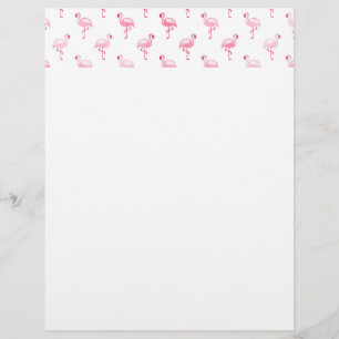 Papier Cool rose Tropical Flamingo Patte sur blanc