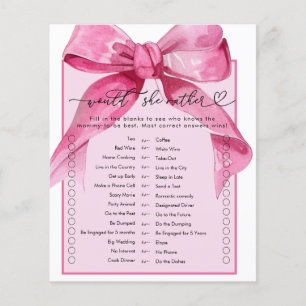 Papier Coquette Bow Jeu de douche pour fille rose bébé
