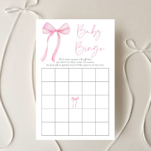 Papier Coquette Bow rose Baby shower Bingo Jeu