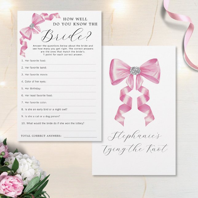 Papier Coquette Bow rose Glam Fête des mariées Jeu (Créateur téléchargé)