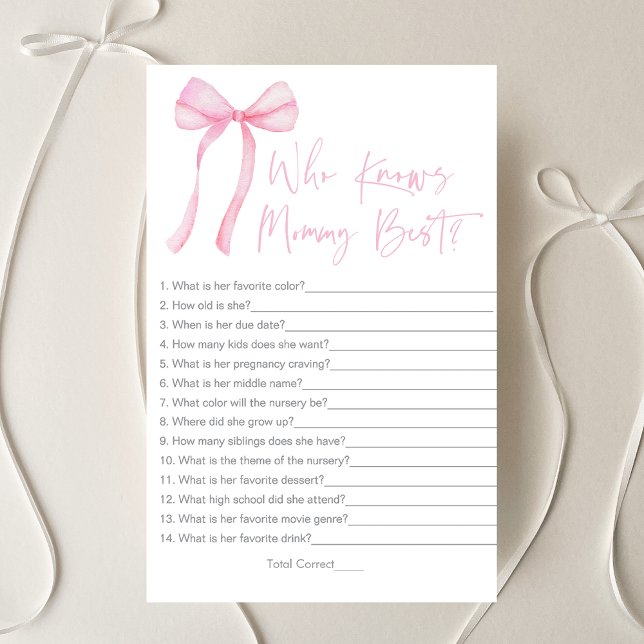 Papier Coquette Bow Rose Qui Connaît Mommy Meilleur Jeu (Créateur téléchargé)