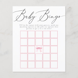 Papier Coquette Rose Bow Bingo Douche Jeu