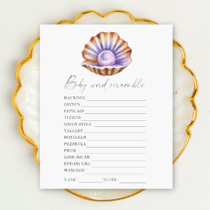 Papier Coquille de perle - jeu de baby shower de course d