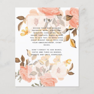 Papier Coral Peach Gold Bronze Floral Wedding Invitations