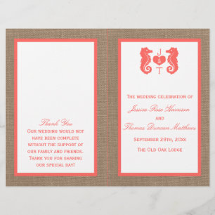 Papier Coral Seahorse Burlap Beach Wedding Collection