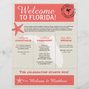 Papier Coral Starfish Florida Mariage