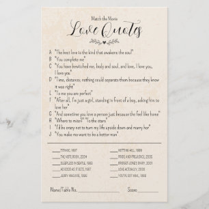Papier Correspondre aux citations d'amour du film Mariage