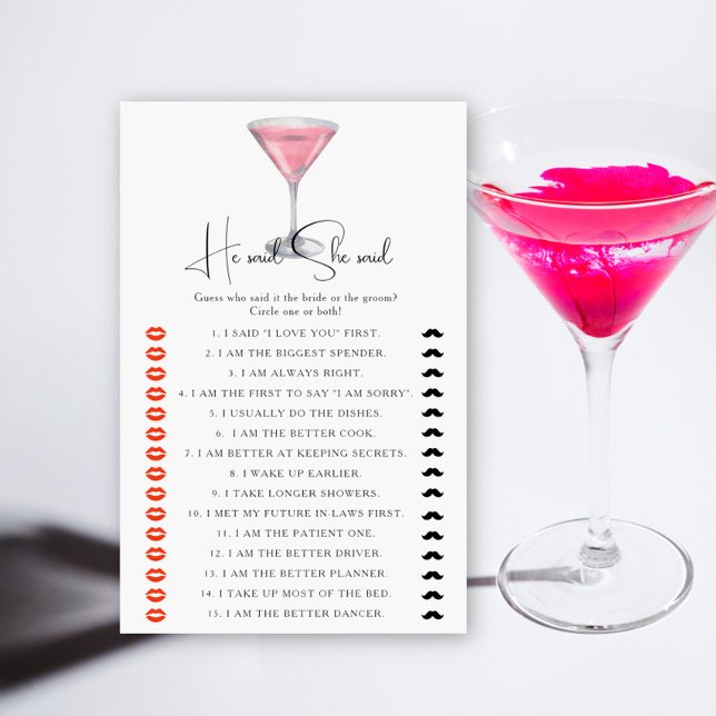 Papier Cosmopolitan Bridal shower He said she said (Créateur téléchargé)