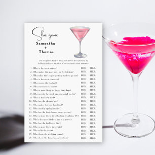 Papier Cosmopolitan cocktail Baby shower Bridge jeu de ch