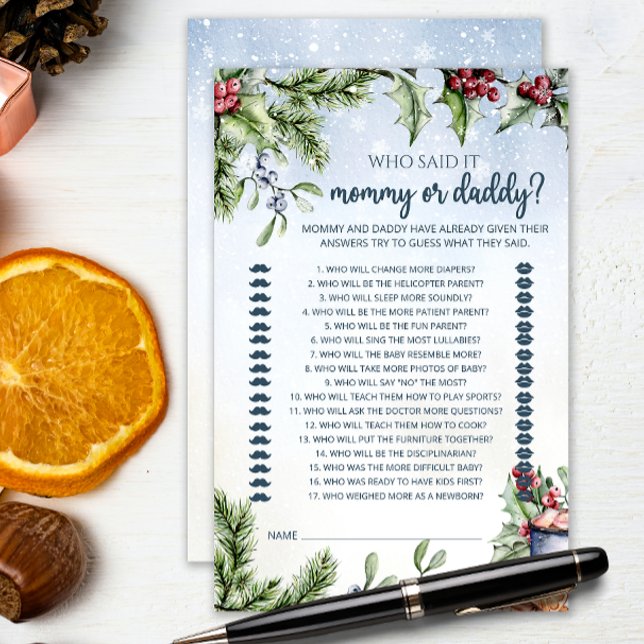 Papier Cosy Winter Hot Cocoa Qui L'A Dit Maman Papa Jeu (Créateur téléchargé)