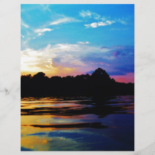 Papier Coucher de soleil arc-en-ciel sur le lac de montag