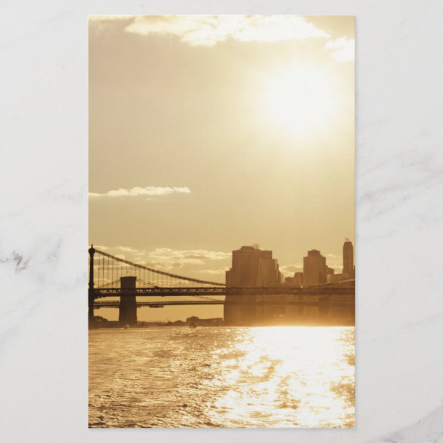 Papier Coucher de soleil de Cityscape sur la ligne aérien (Devant)