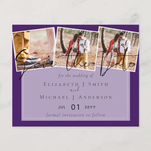 Papier Couleur gris jaune violet Tendances Mariage budgét (Devant)