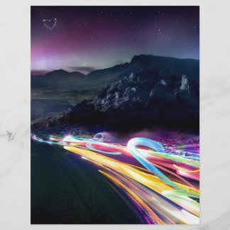 Papier Couleurs Abstraites Northern Lights Road