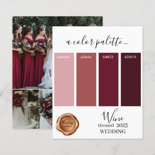 Papier Couleurs du vin Mariage Palette Card 2023