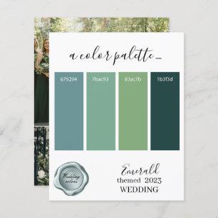 Papier Couleurs Mariage Emerald Palette Card 2023