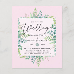 Papier Couleurs Véritables VERDURE Moderne Budget Mariage