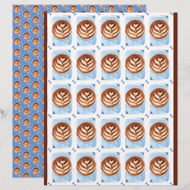 Papier Coupe Latte Art Coffee (Devant / Derrière)