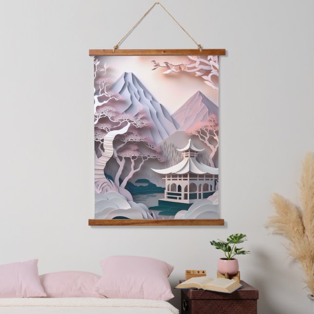 Papier Coupe Pavillon Paysage Tapisserie murale (Chambre à coucher)
