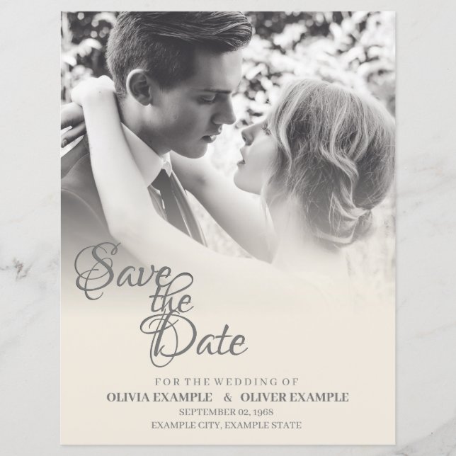 Papier Couple mariage en monochrome (Devant)