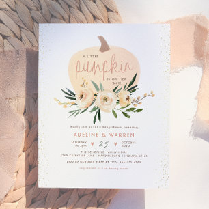 Papier Couples Citrouilles roses Baby shower Budget Or ro