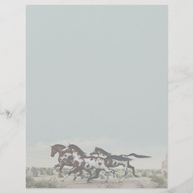 Papier Courez comme le vent - Galloping Paint Horses (Devant)